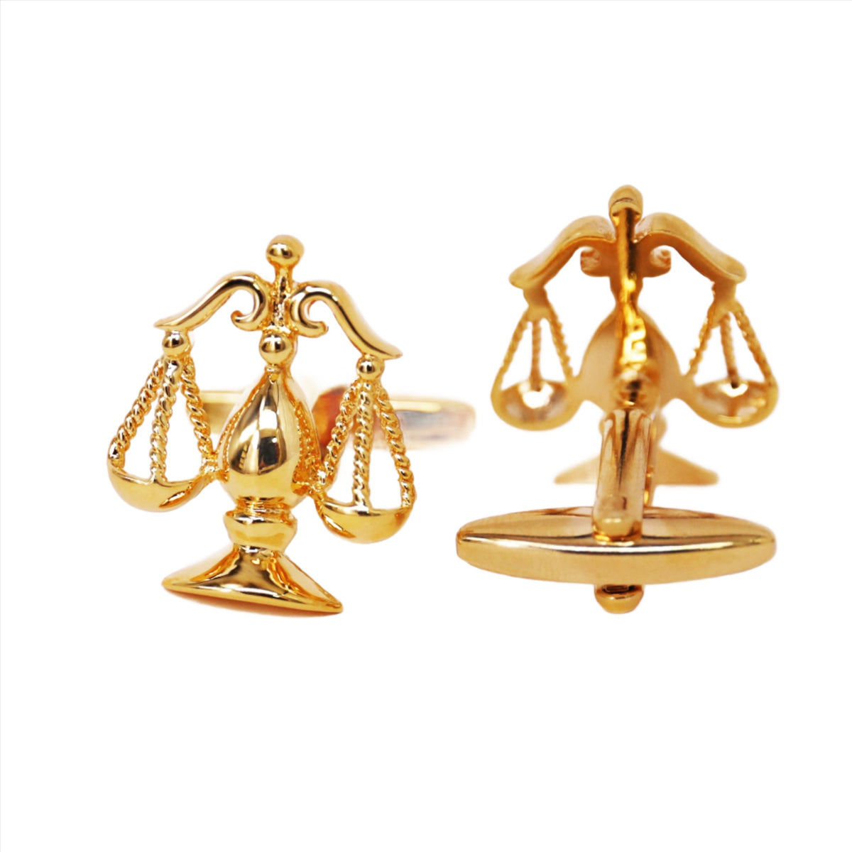 Scales of Justice Cufflinks Lawyer Judge Gold Cuff Links