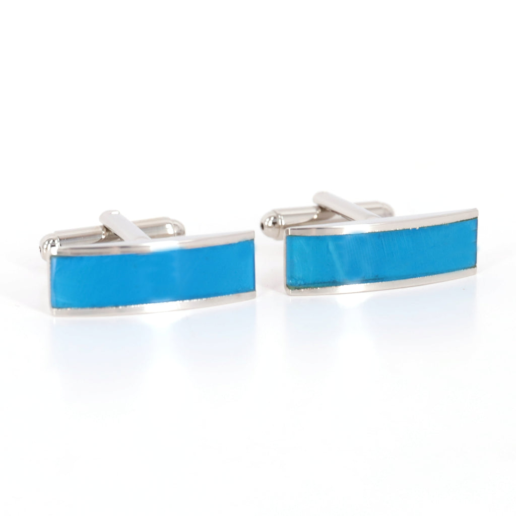 Marzthomson Fiber Optic Blue Rectangle Cufflinks Exclusive)