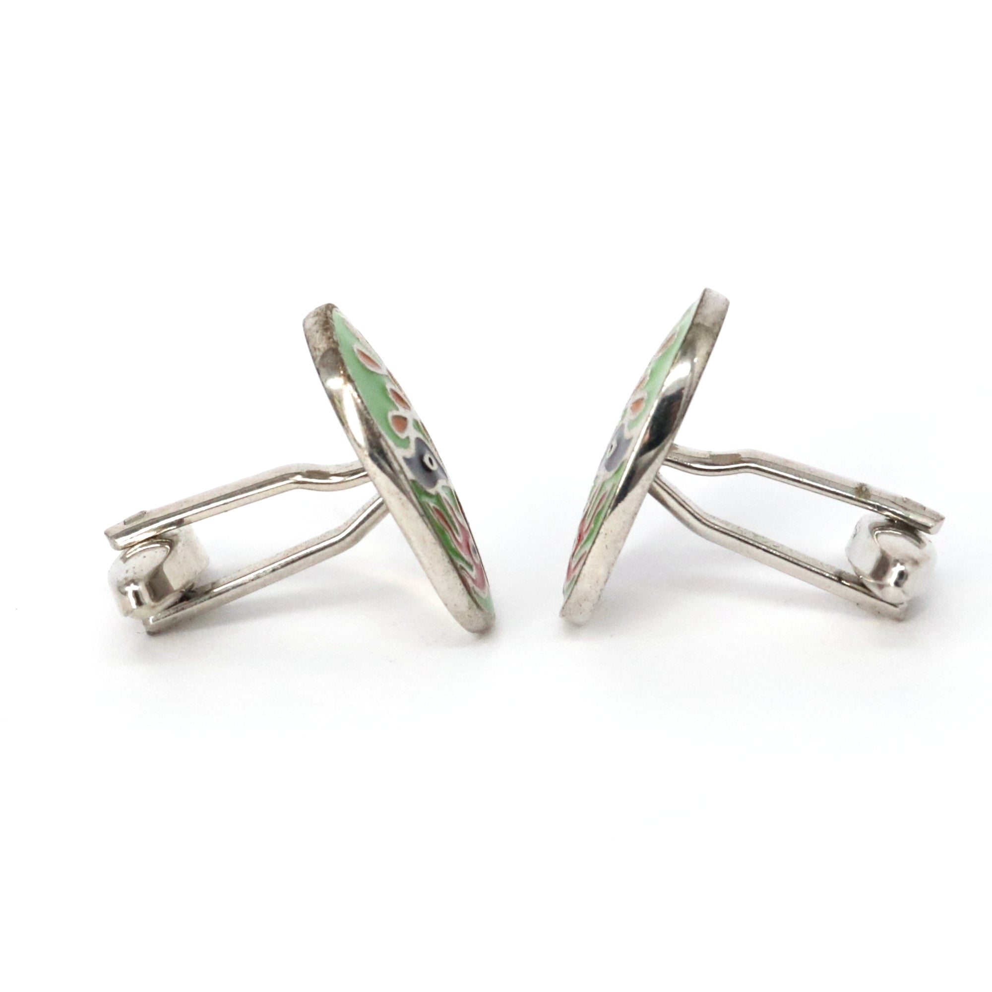 Jing Mask or Chinese Opera mask  green Cufflinks (Online Exclusive)