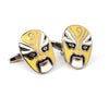 Jing Mask or Chinese Opera mask Yellow white Cufflinks (Online Exclusive)