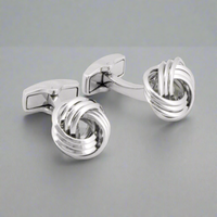 Wire Knot Rhodium-plated Cufflinks