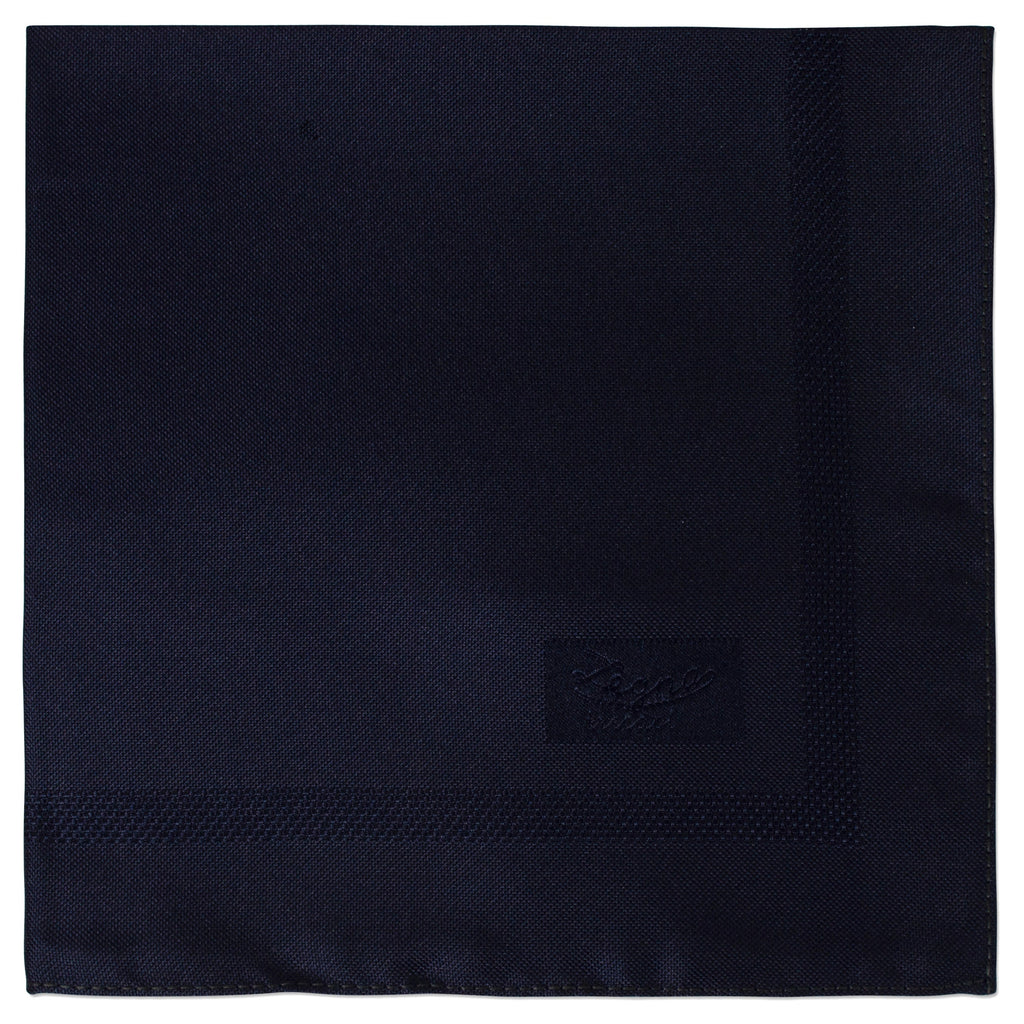 Ermenegildo Zegna Plain Silk Pocket Square with Woven Texture in Deep