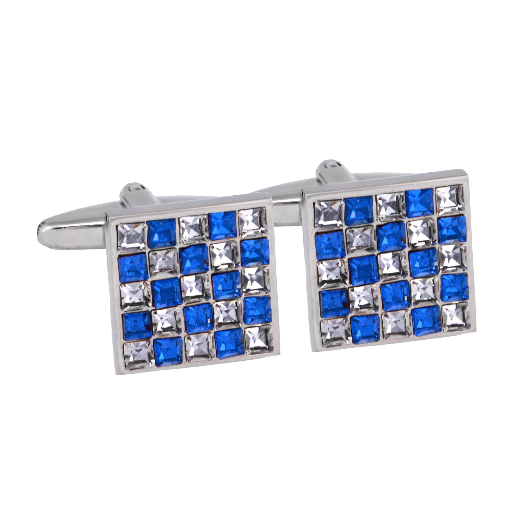 10 Blue and White Crystal Cufflinks (Online Exclusive)