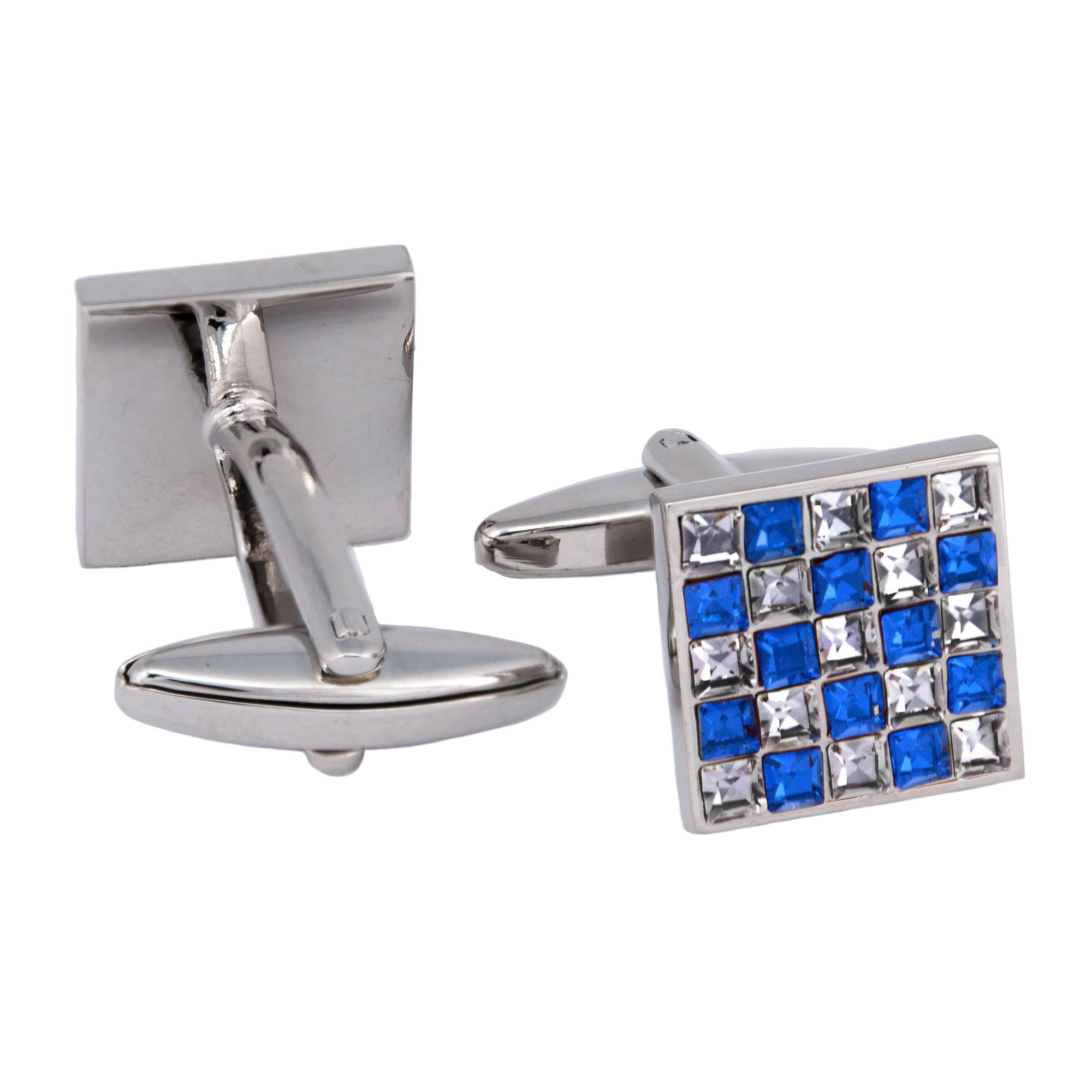 10 Blue and White Crystal Cufflinks (Online Exclusive)