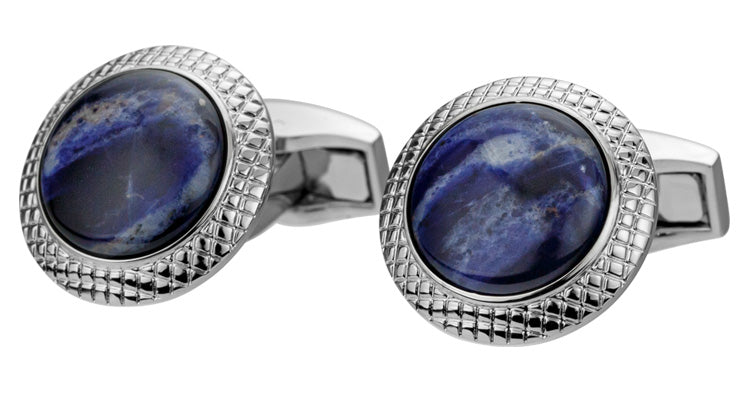 Sodalite blue Bulleye Semi Precious cufflinks