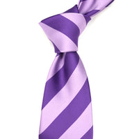 OroTie 8cm Stripes Tie in Purple and light Purple