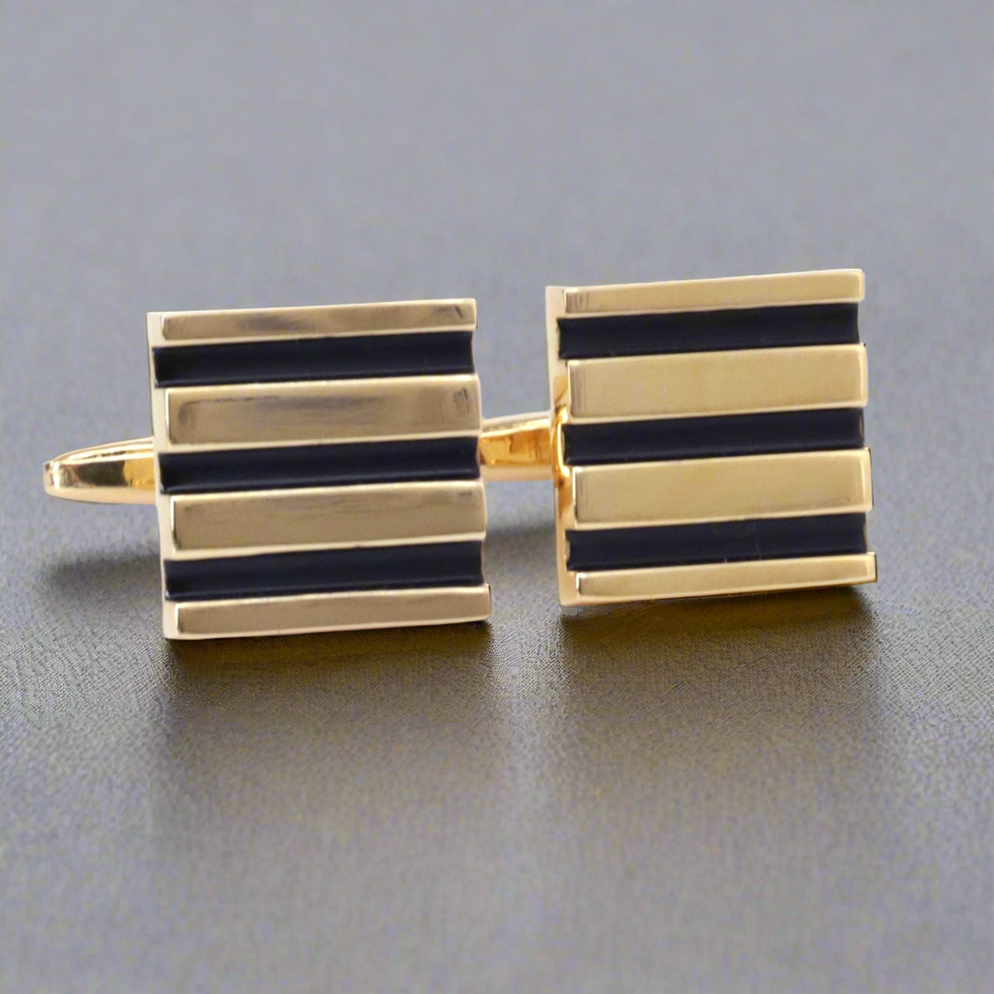 Horizontal Grill  Cufflinks in Gold