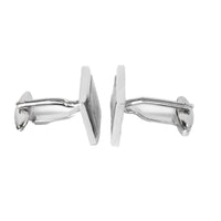 Rectangle Carbon Fiber Cufflinks in White Fiber
