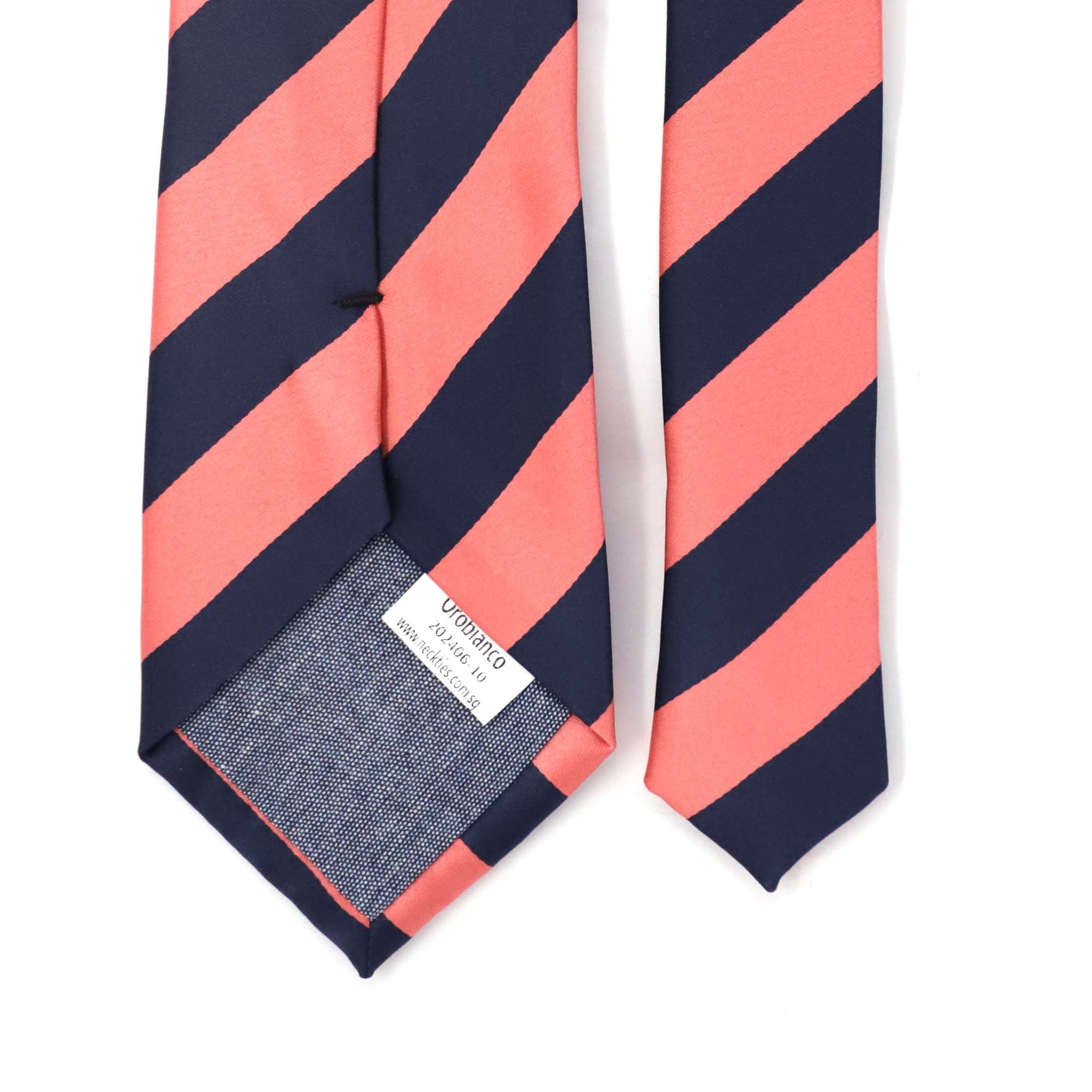 OroTie 8cm Stripes Tie in Orange and Navy