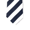 Stefano Cau PANEL DOUBLE STRIPE SATIN TIE - White Navy