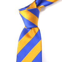 OroTie 8cm Stripes Tie in Gold and Blue