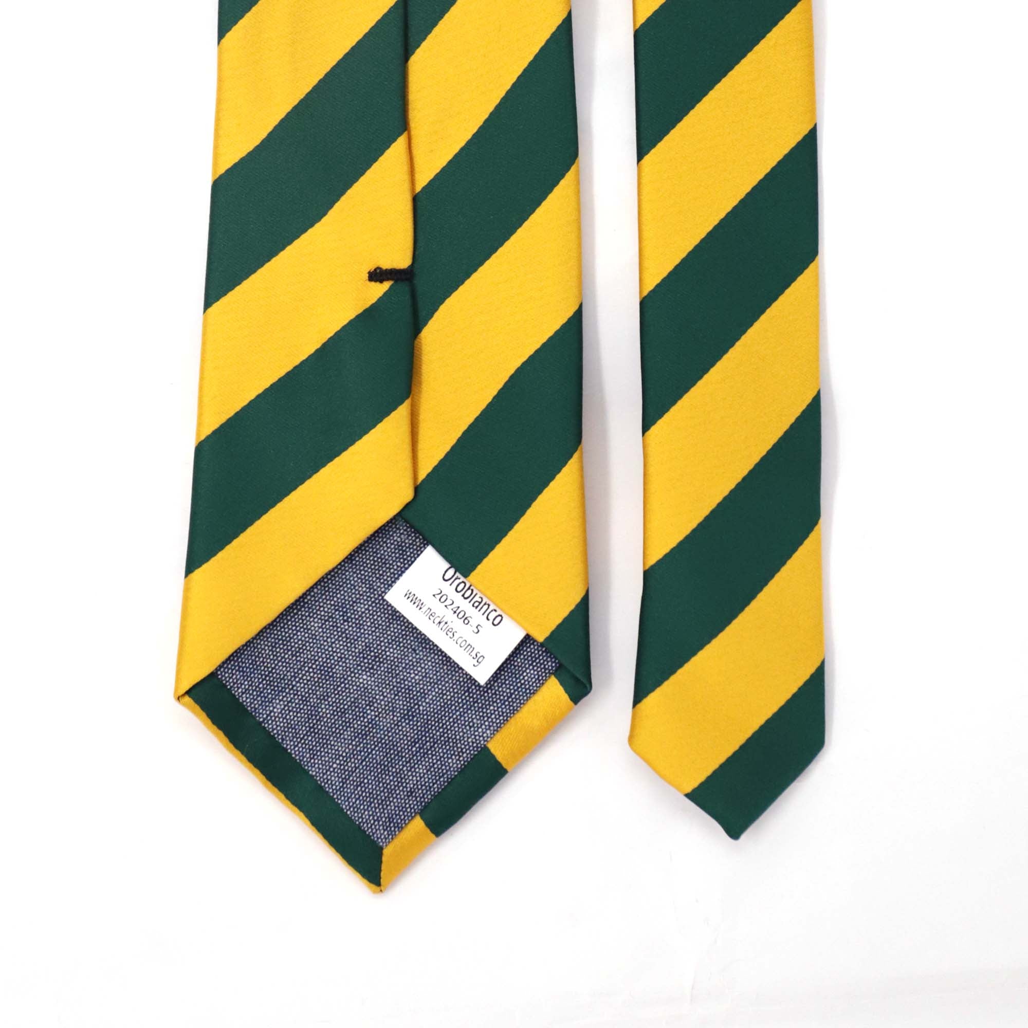 OroTie 8cm Stripes Tie in Gold and Green