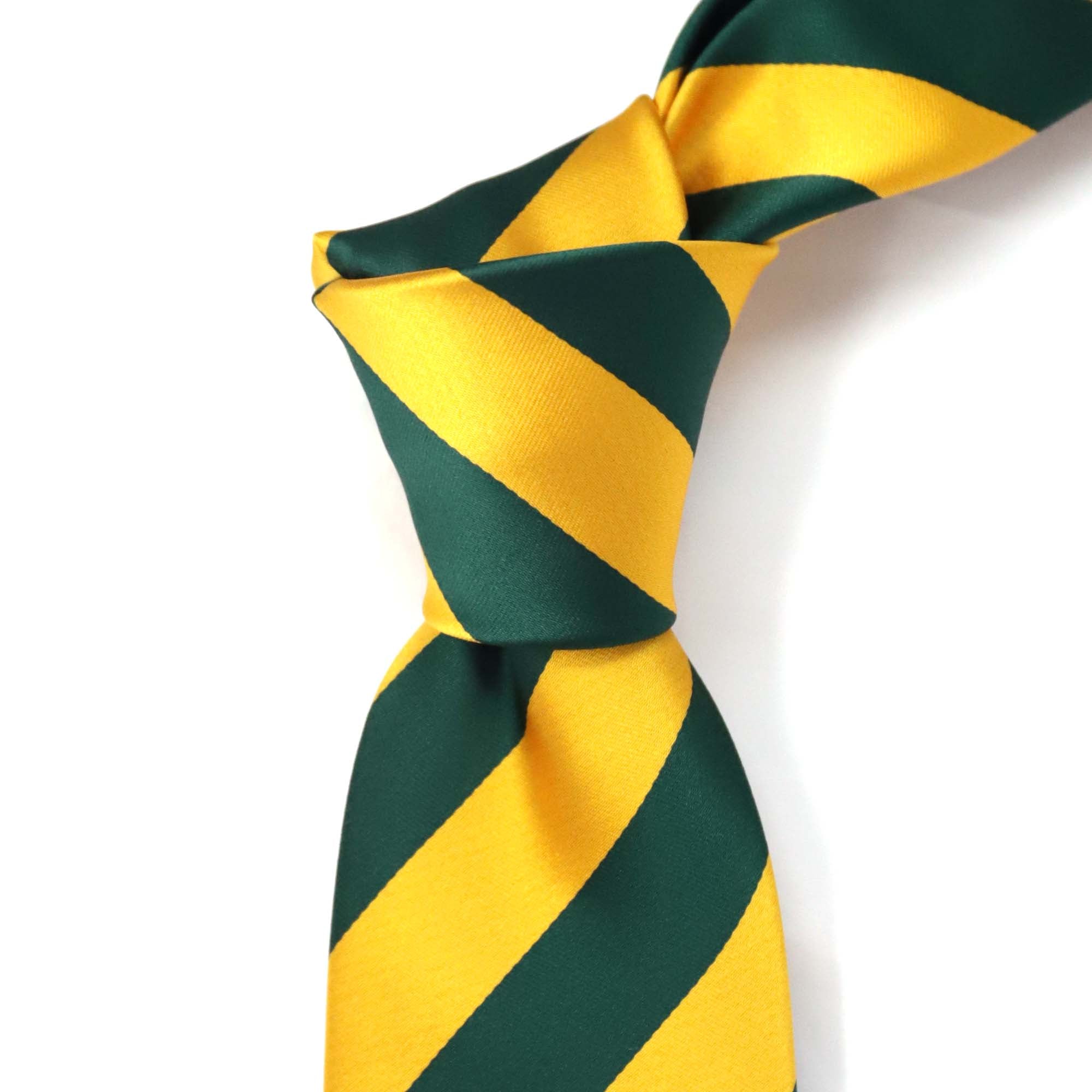 OroTie 8cm Stripes Tie in Gold and Green