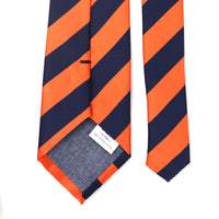 OroTie 8cm Stripes Tie in Navy and Orange