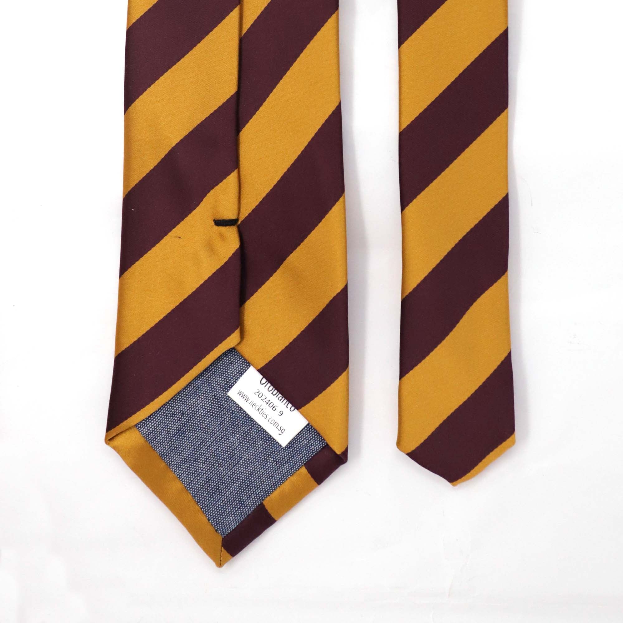 OroTie 8cm Stripes Tie in Golden and Maroon