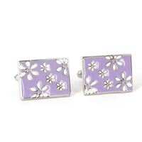 MarzthomsonRectangle Florist Design - Purple cufflinks
