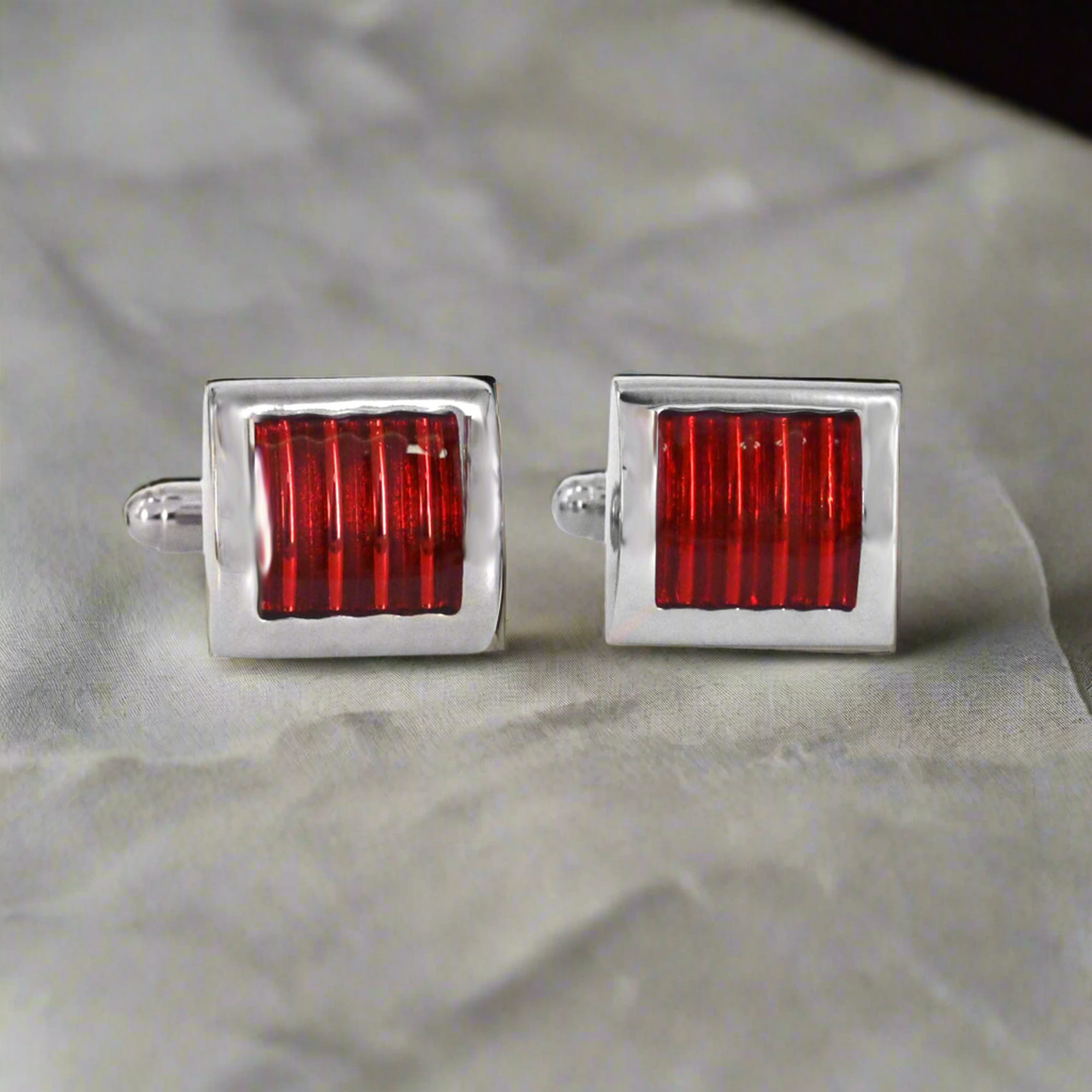 Grill and Bar Cufflinks in Red (Online Exclusive)