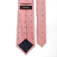 A.Azthom 8cm Pink Pokka Dot Woven Necktie