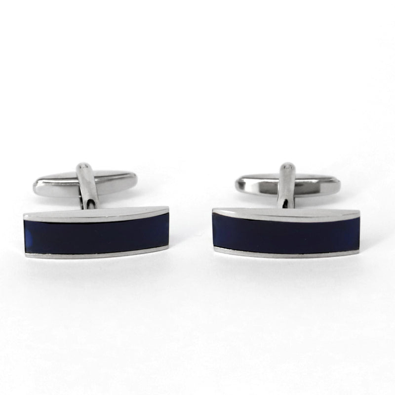 Fiber Glass rectangle Blue Cufflinks (Online Exclusive)