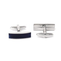 Fiber Glass rectangle Blue Cufflinks (Online Exclusive)