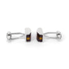 Light Brown Spherical wedgefiber ( D-Shape) Fiber Optic Cufflinks