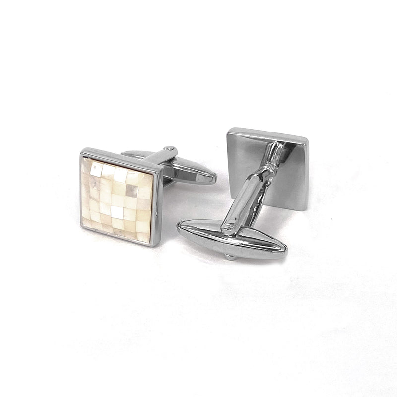 White Mother of Pearl Tiles Cufflinks (Online Exclusive)
