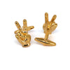 Peace Hand Sign Cufflinks, Victory Hand Sign Cufflinks Gold (Online Exclusive)