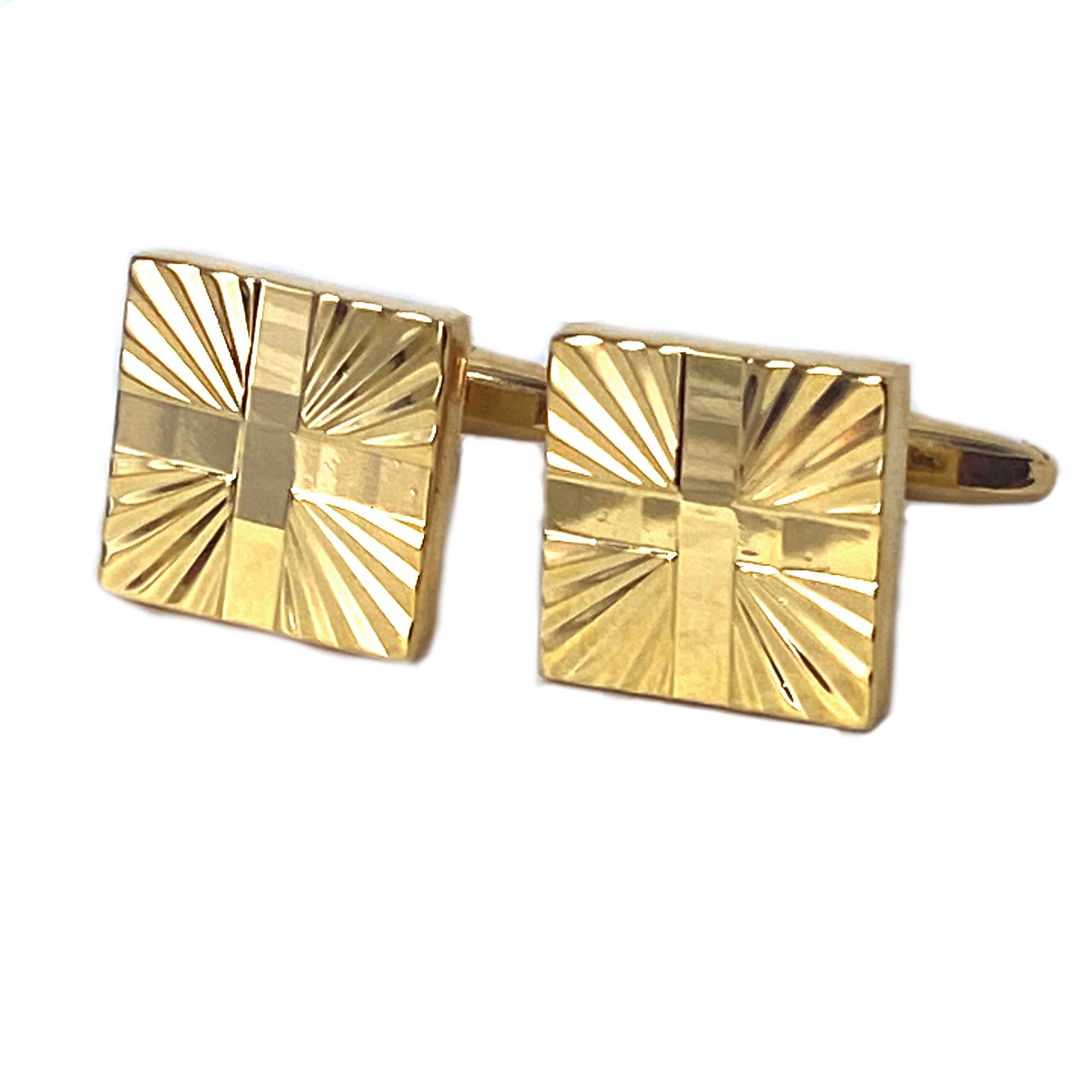 Gold Rectangle Cross Cufflinks