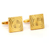 Gold Square Cufflinks with Circular Ring  (Online Exclusive)