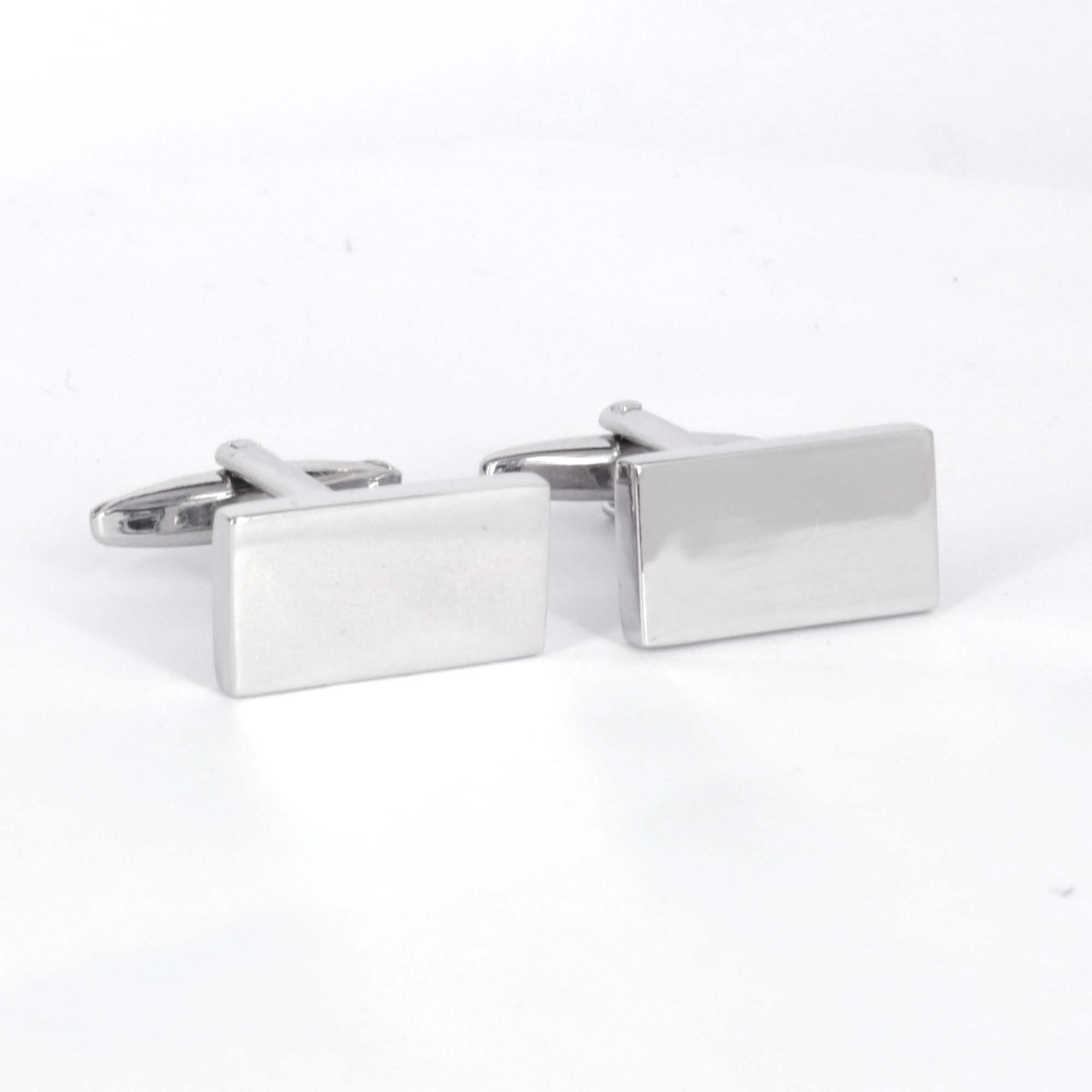 Rectangle Mirror Cufflinks in Silver (Online Exclusive)