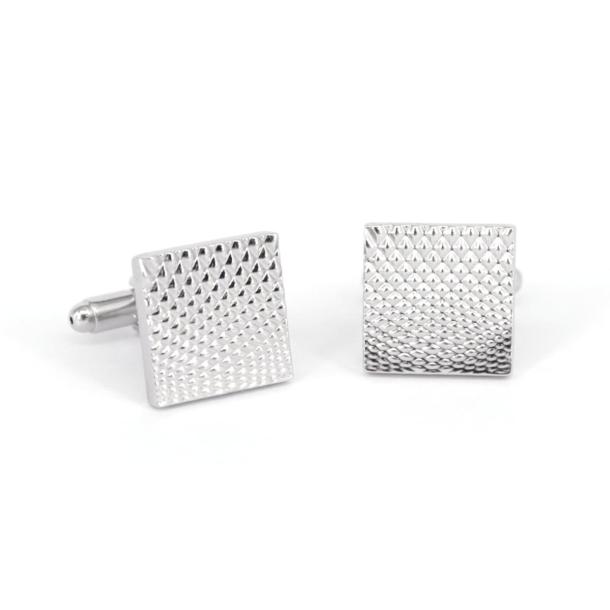 Silver Diamond design Squared Cufflinks (Online Exclusive)