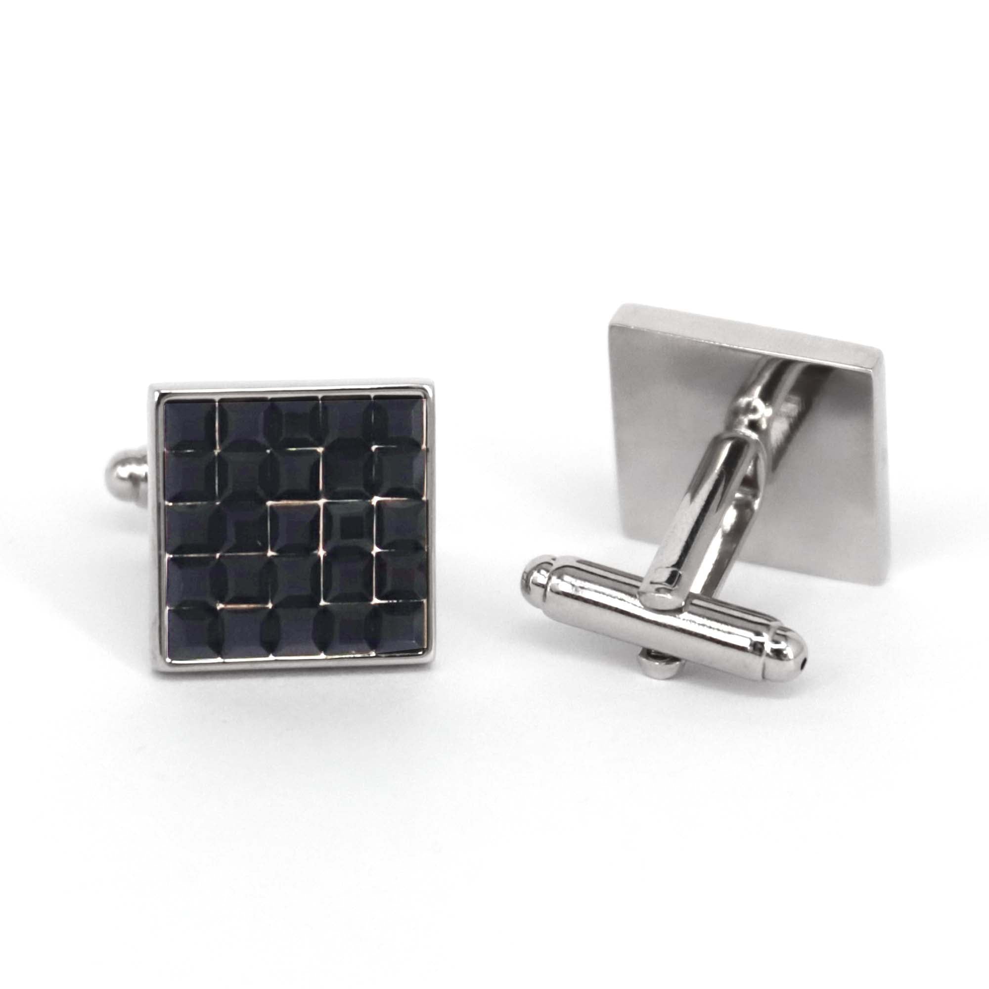 Black Cube Fiber Glass Square Cufflinks (Online Exclusive)