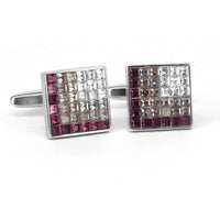 8 个渐变浅色水晶袖扣