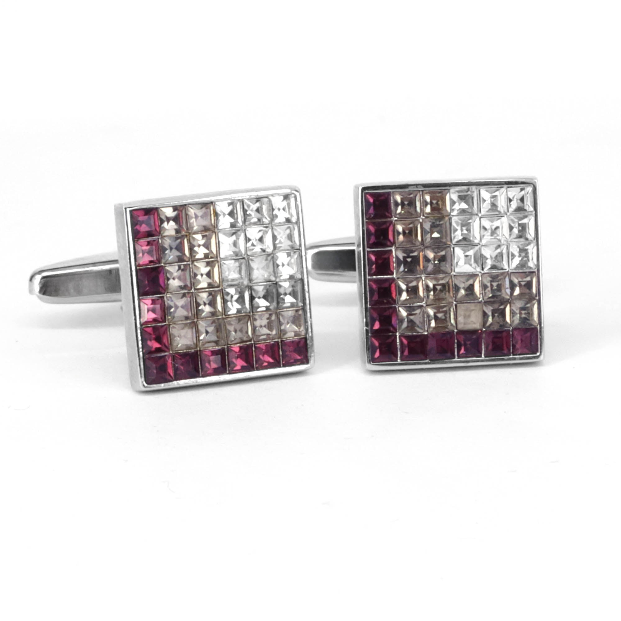 8 个渐变浅色水晶袖扣