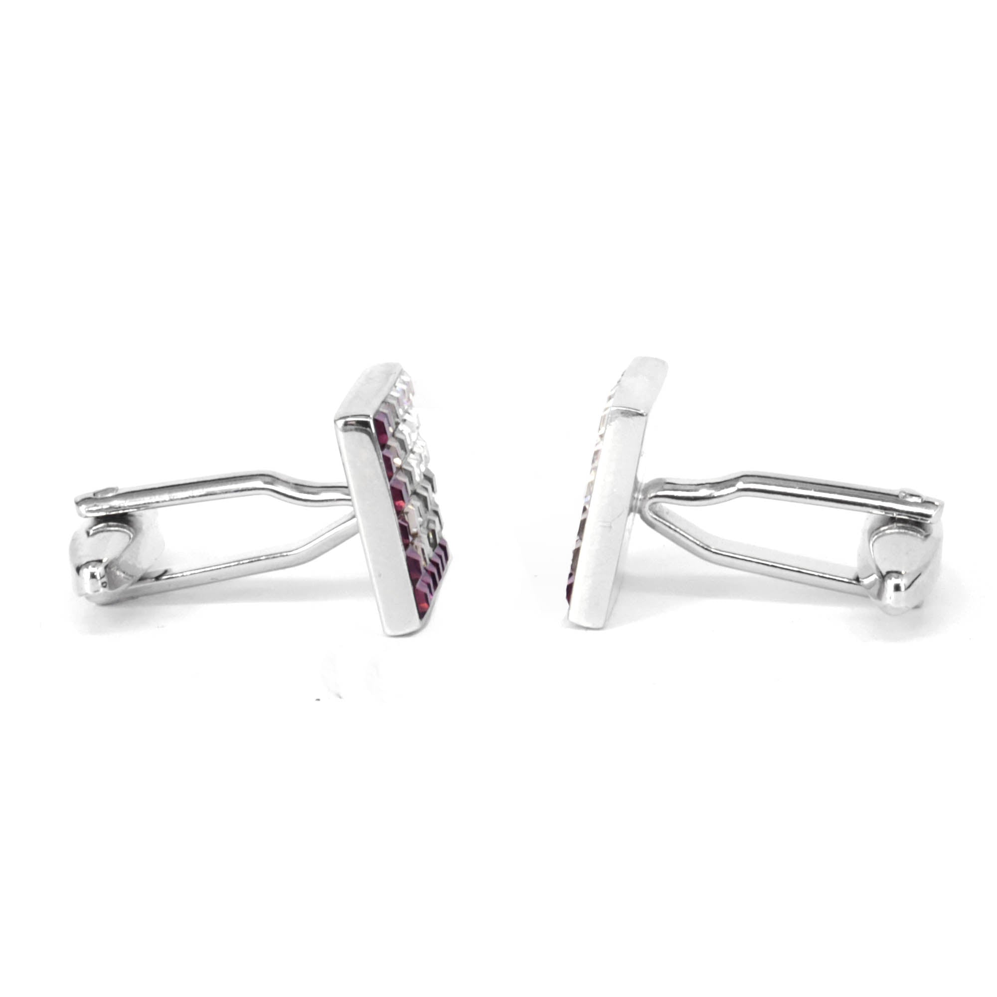 8 个渐变浅色水晶袖扣