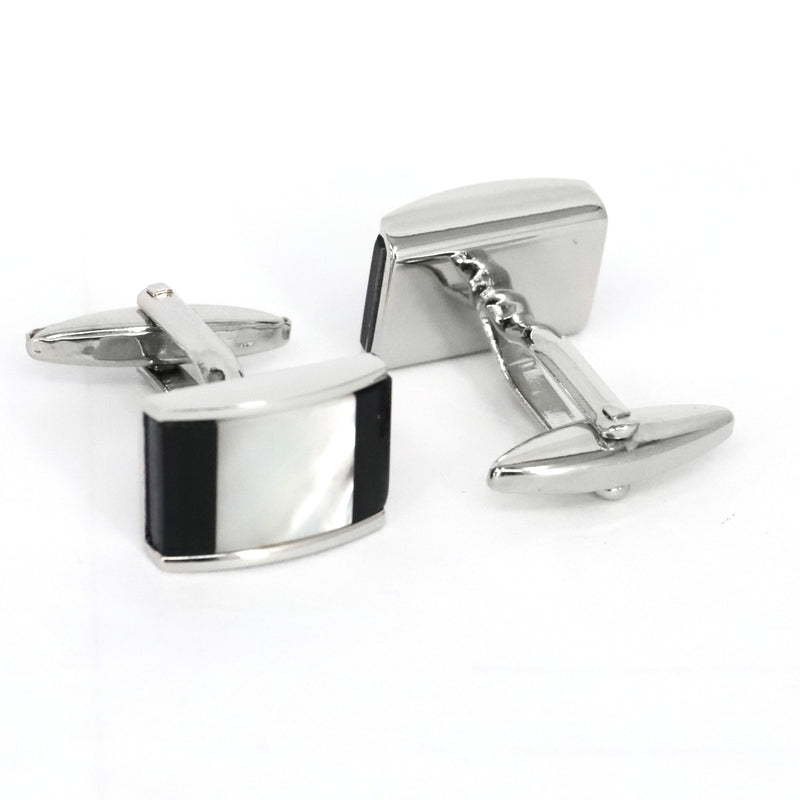 Rectangle MOP Cufflinks Black and White