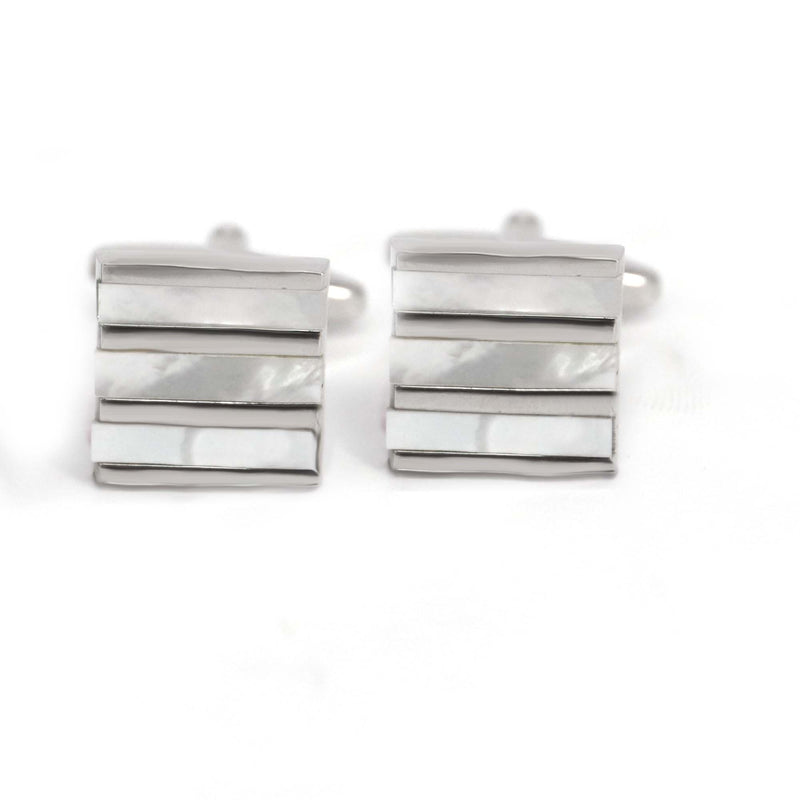 Square MOP Cufflinks Stripe