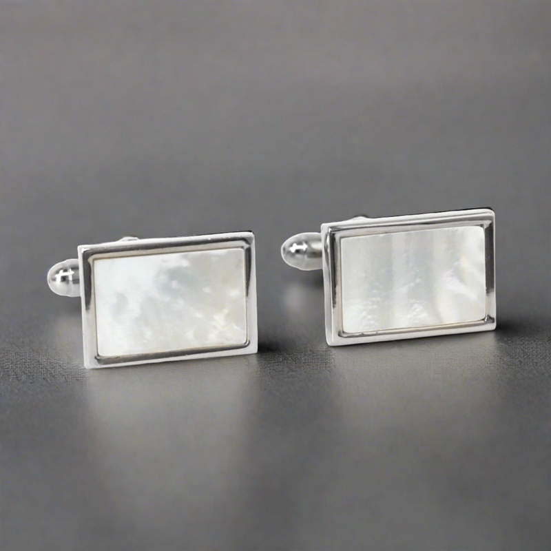 Rectangular Cufflinks With MOP