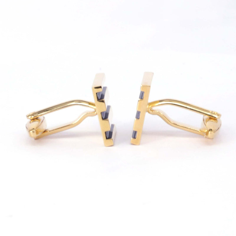 Horizontal Grill  Cufflinks in Gold