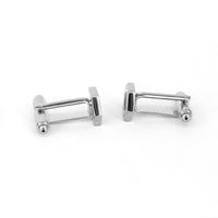 Silver Hexagon with Black Enamel Top Centrepiece Cufflinks- Mini