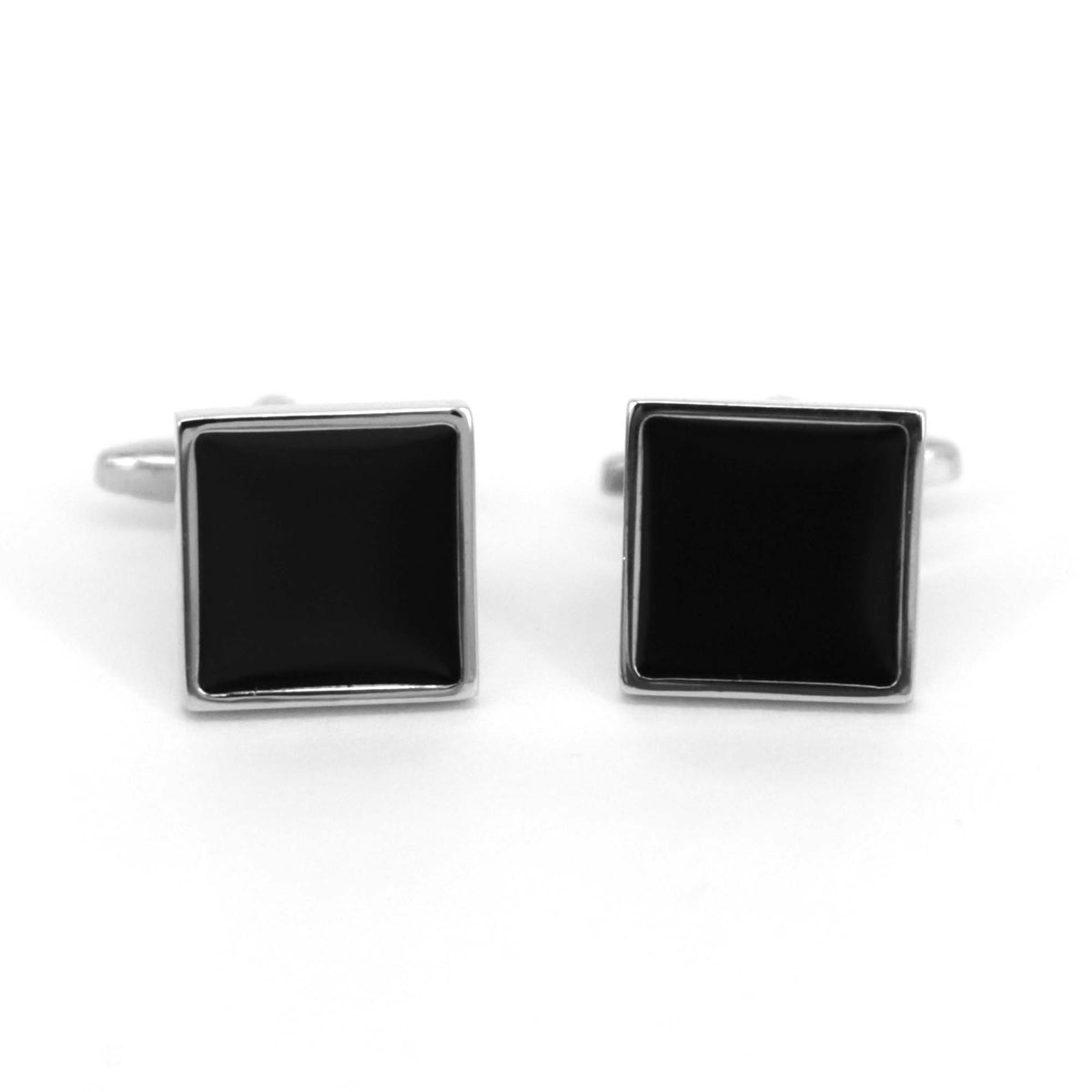 Black enamel Square Cufflinks (Online Exclusive)