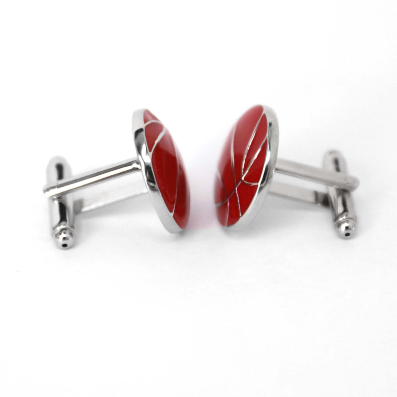 MarZthomson Basketball Red with Silver line Cufflinks (Online Exclusive)