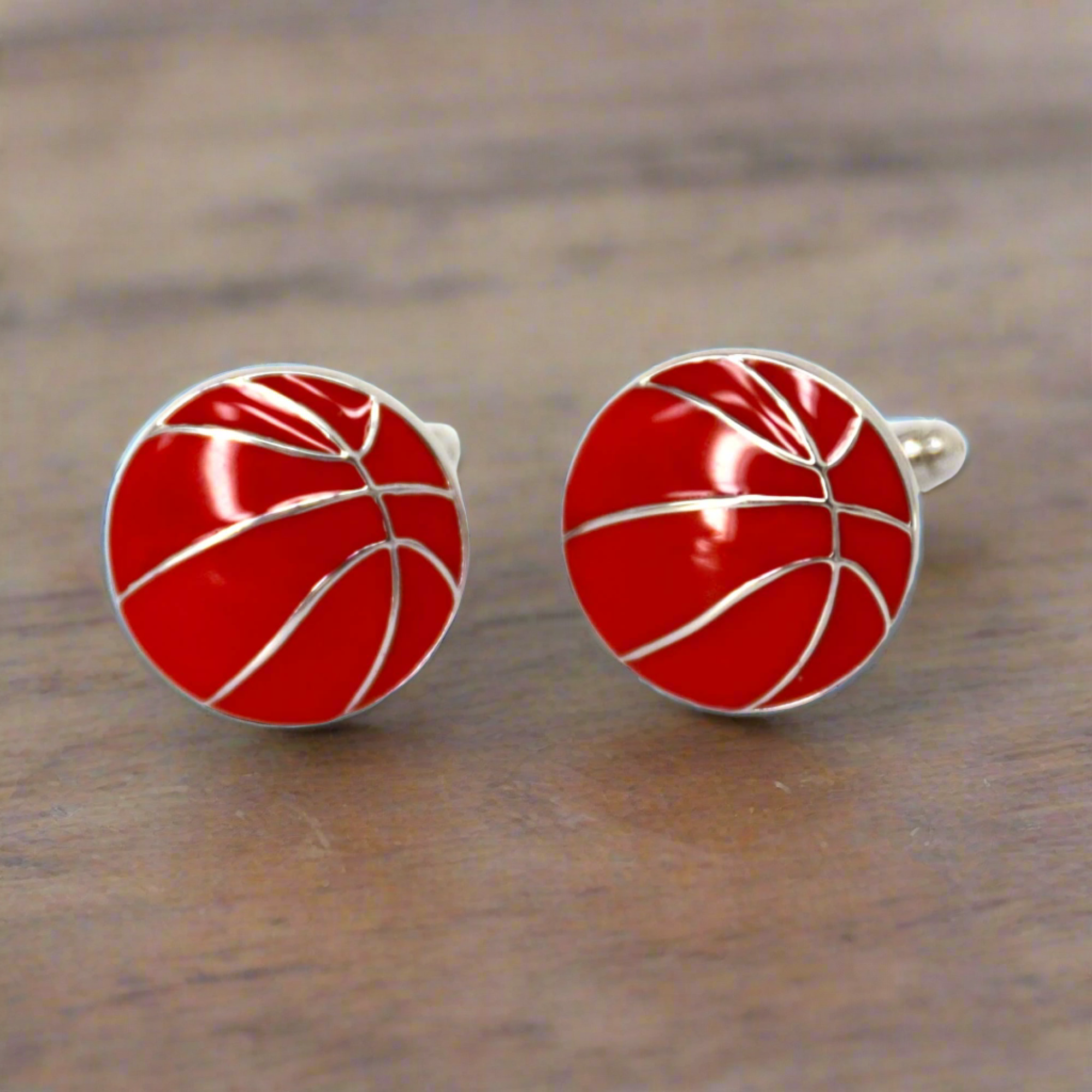 MarZthomson Basketball Red with Silver line Cufflinks (Online Exclusive)