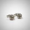 Double Silk Knot in Silver ribbon design Cufflink- Marz