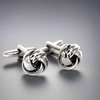 Silk Knot in Silver Cufflink - 2wires- Big