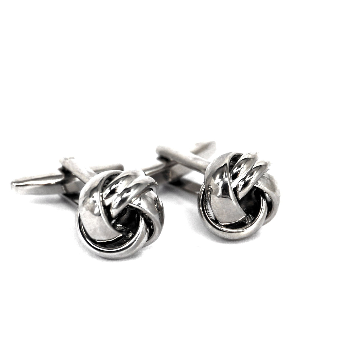 Silk Knot in Silver Cufflink - 2wires- Big