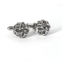Silk Knot in Silver ribbon design Cufflink- Marz