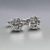 Silk Knot in Silver ribbon design Cufflink- Marz