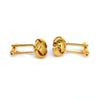 Gold Ribbed and Wire Knot Cufflinks (Online Exclusive)