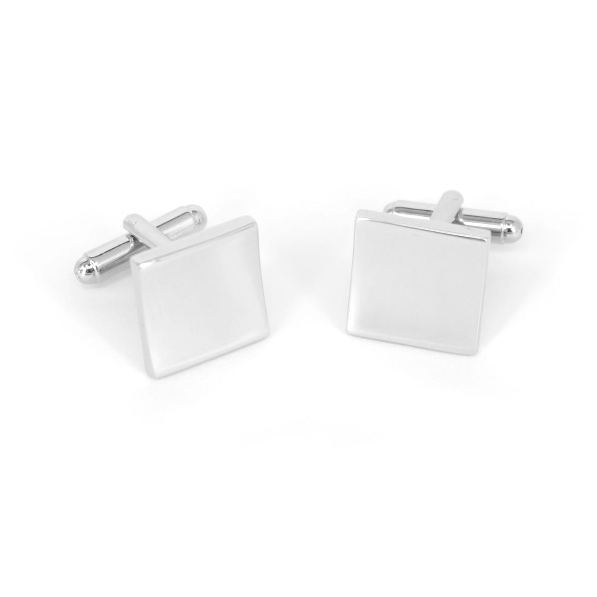 Silver Plain Square Thin Cufflinks